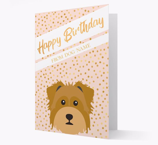 Personalized 'Happy Birthday' Gold Detail {breedFullName} Card